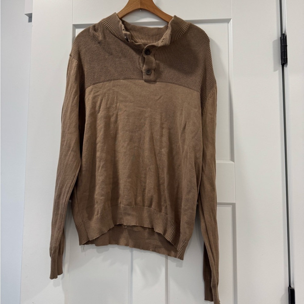 Mens Brown Button up sweter size large worn once